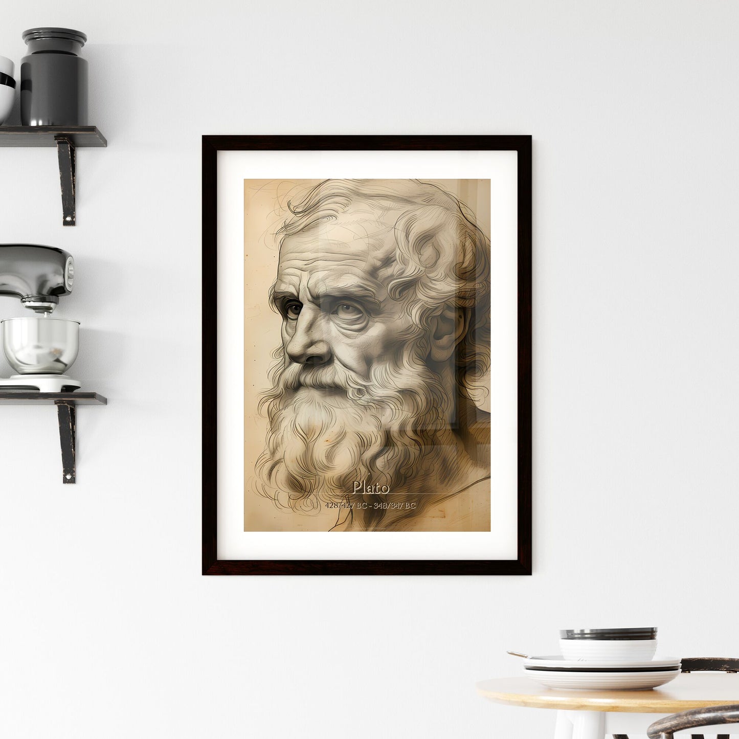 Plato, 428/427 BC - 348/347 BC, A Poster of a drawing of a man with a beard Default Title