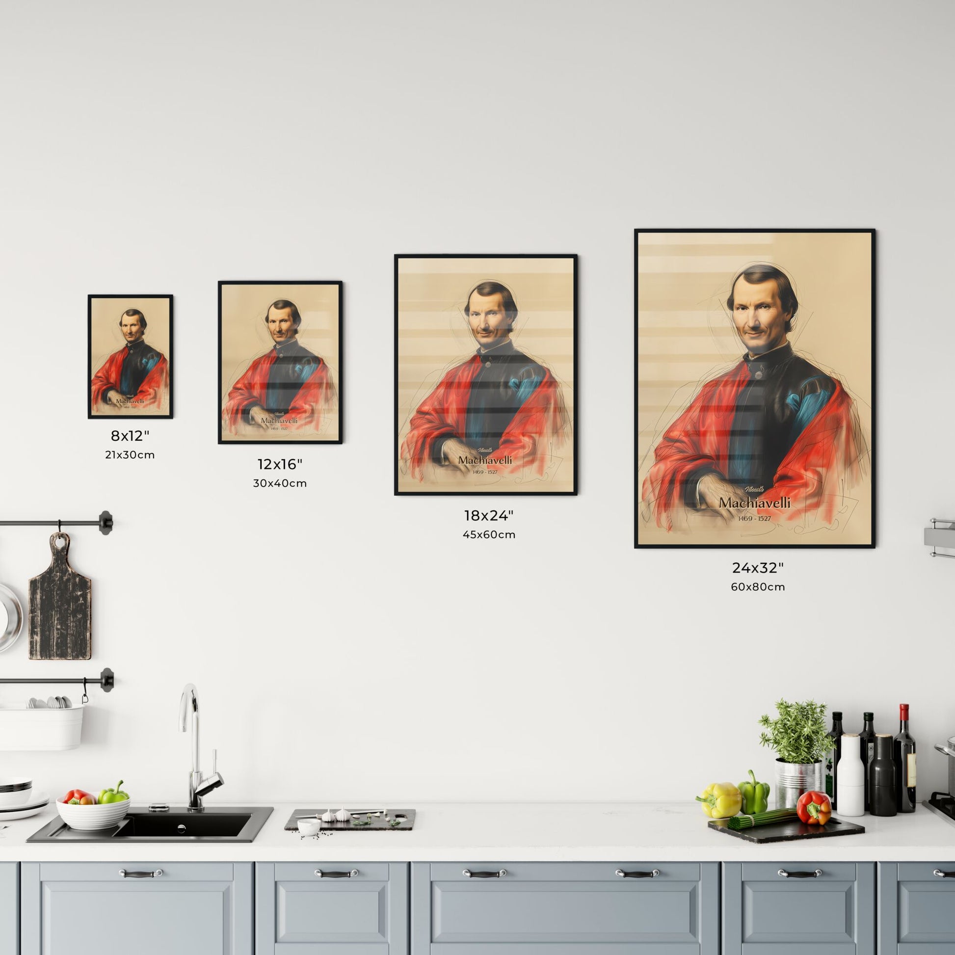 Niccolá, Machiavelli, 1469 - 1527, A Poster of a man in a red robe Default Title