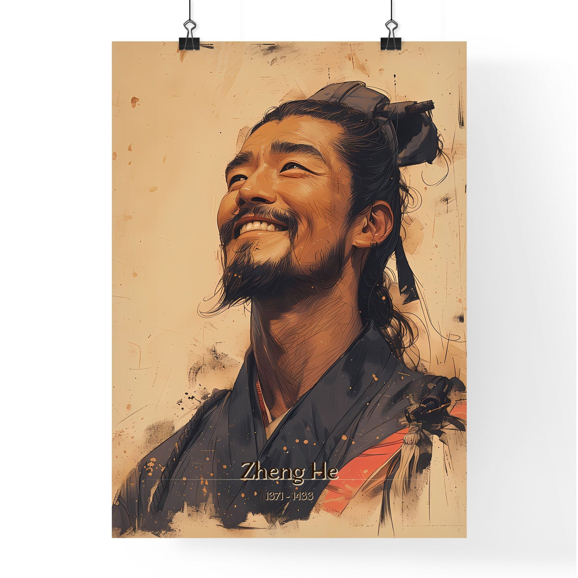 Zheng He, 1371 - 1433, A Poster of a man smiling with a beard and a hat Default Title