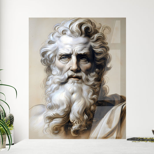 Zeus, King of the Gods, A Poster of a painting of a man with a long beard Default Title