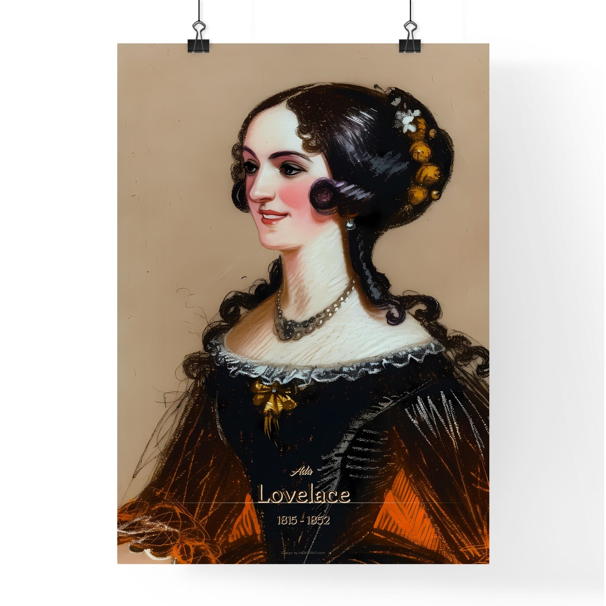 Ada, Lovelace, 1815 - 1852, A Poster of a woman in a black dress Default Title