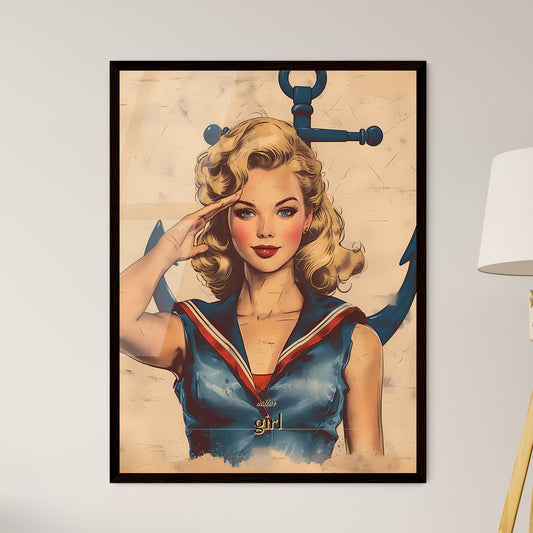 sailor, girl, A Poster of a woman saluting with an anchor above her head Default Title