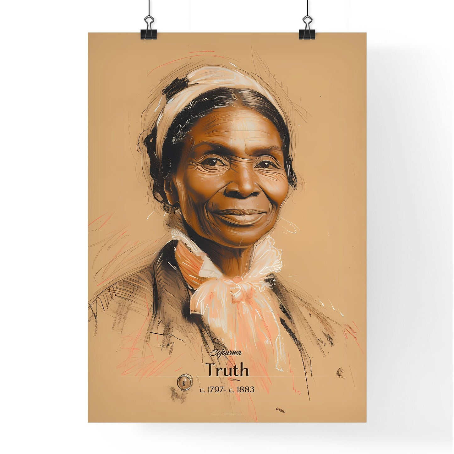 Sojourner, Truth, c. 1797- c. 1883, A Poster of a drawing of a woman smiling Default Title