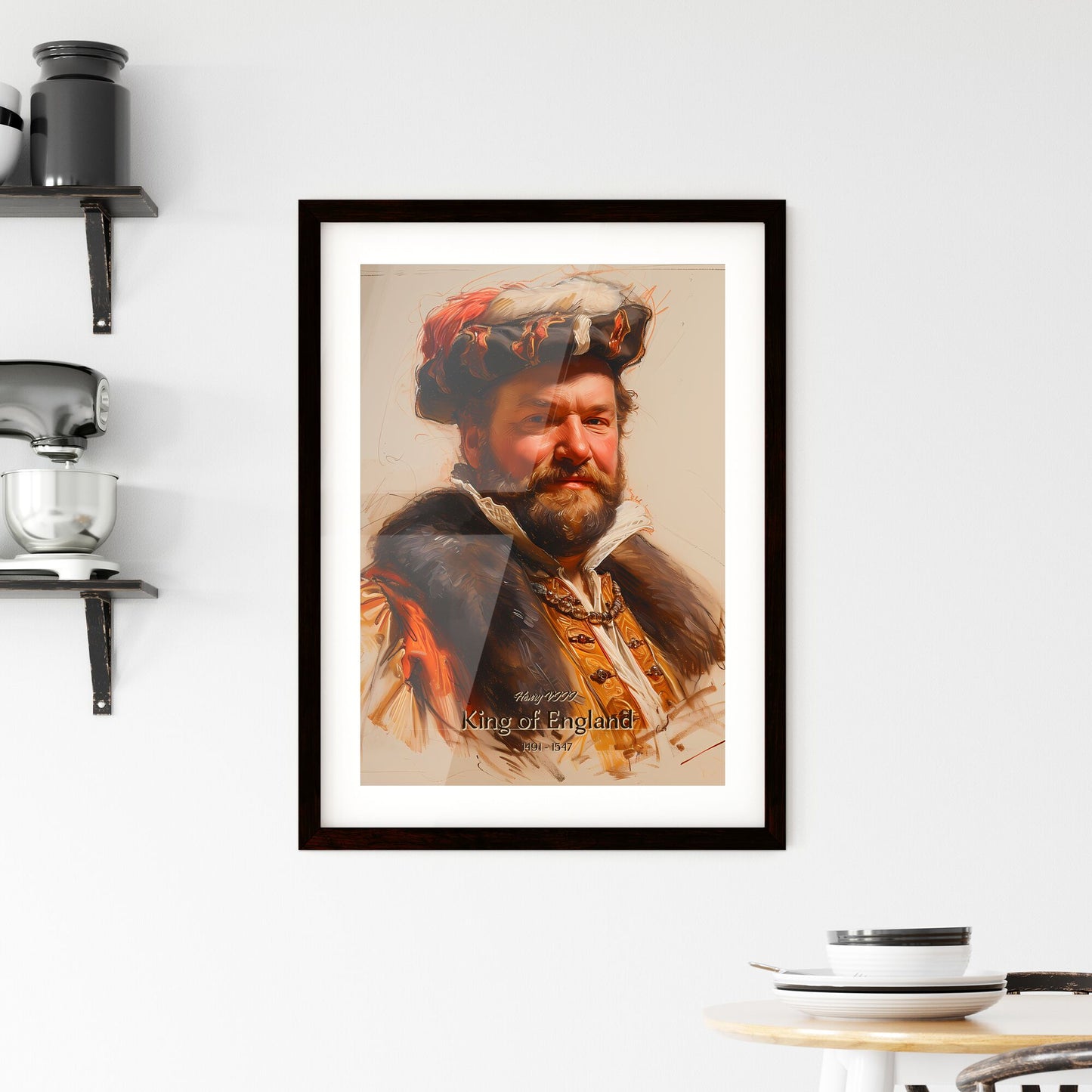 Henry VIII, King of England, 1491 - 1547, A Poster of a painting of a man wearing a hat Default Title