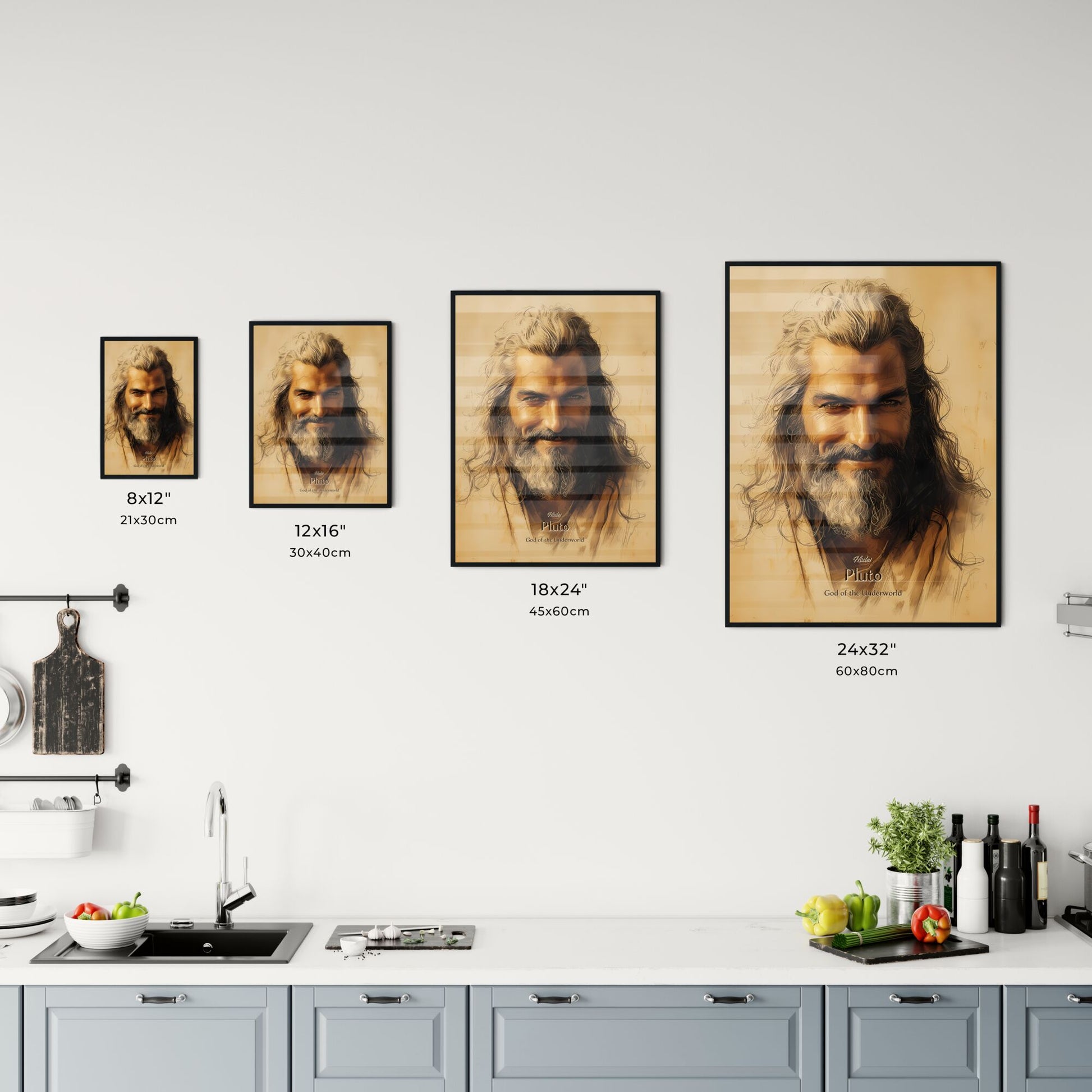 Hades, Pluto, God of the Underworld, A Poster of a man with long hair and beard Default Title