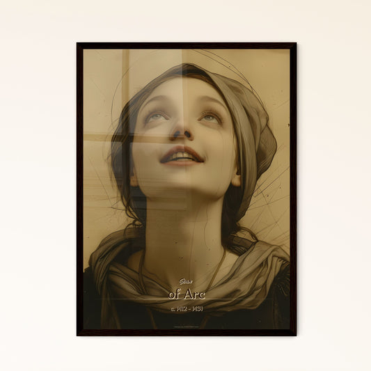 Joan, of Arc, c. 1412 - 1431, A Poster of a woman looking up to the sky Default Title