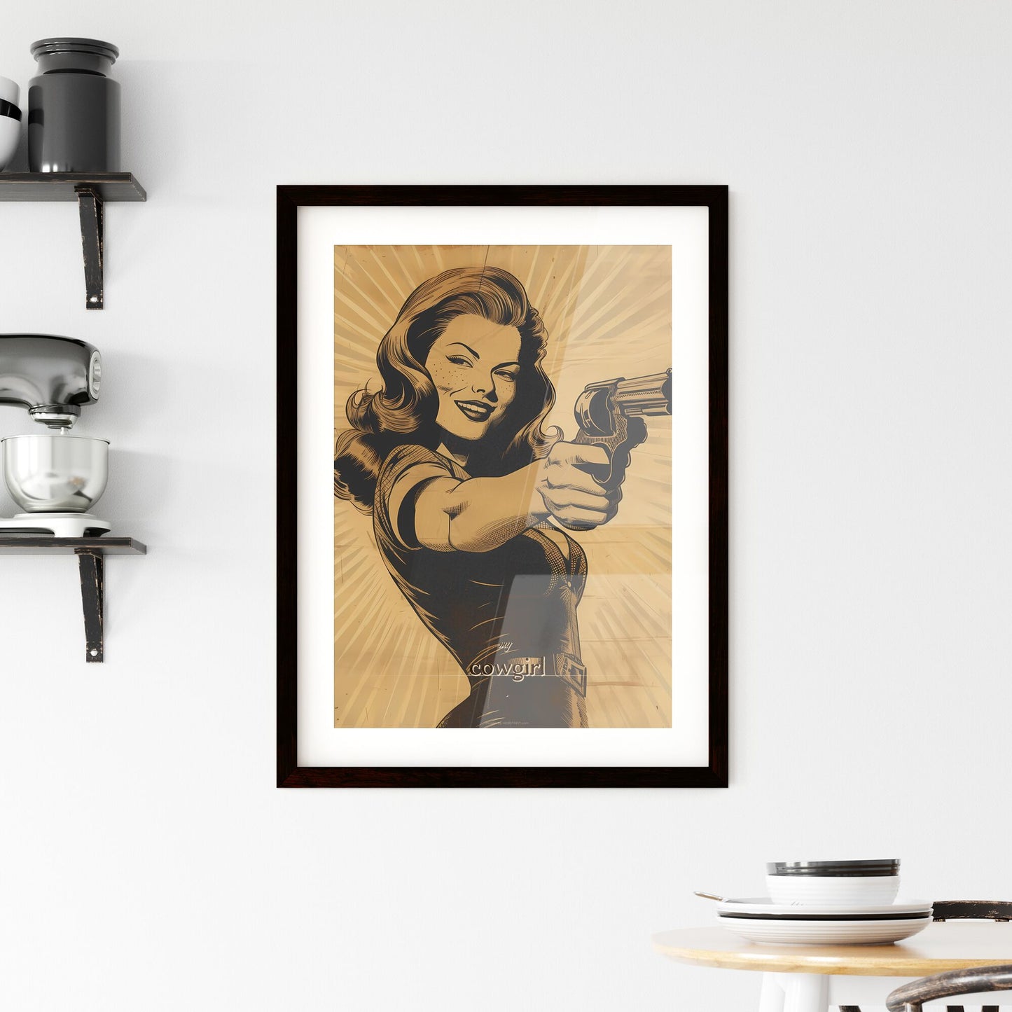 my, cowgirl, A Poster of a woman pointing a gun Default Title