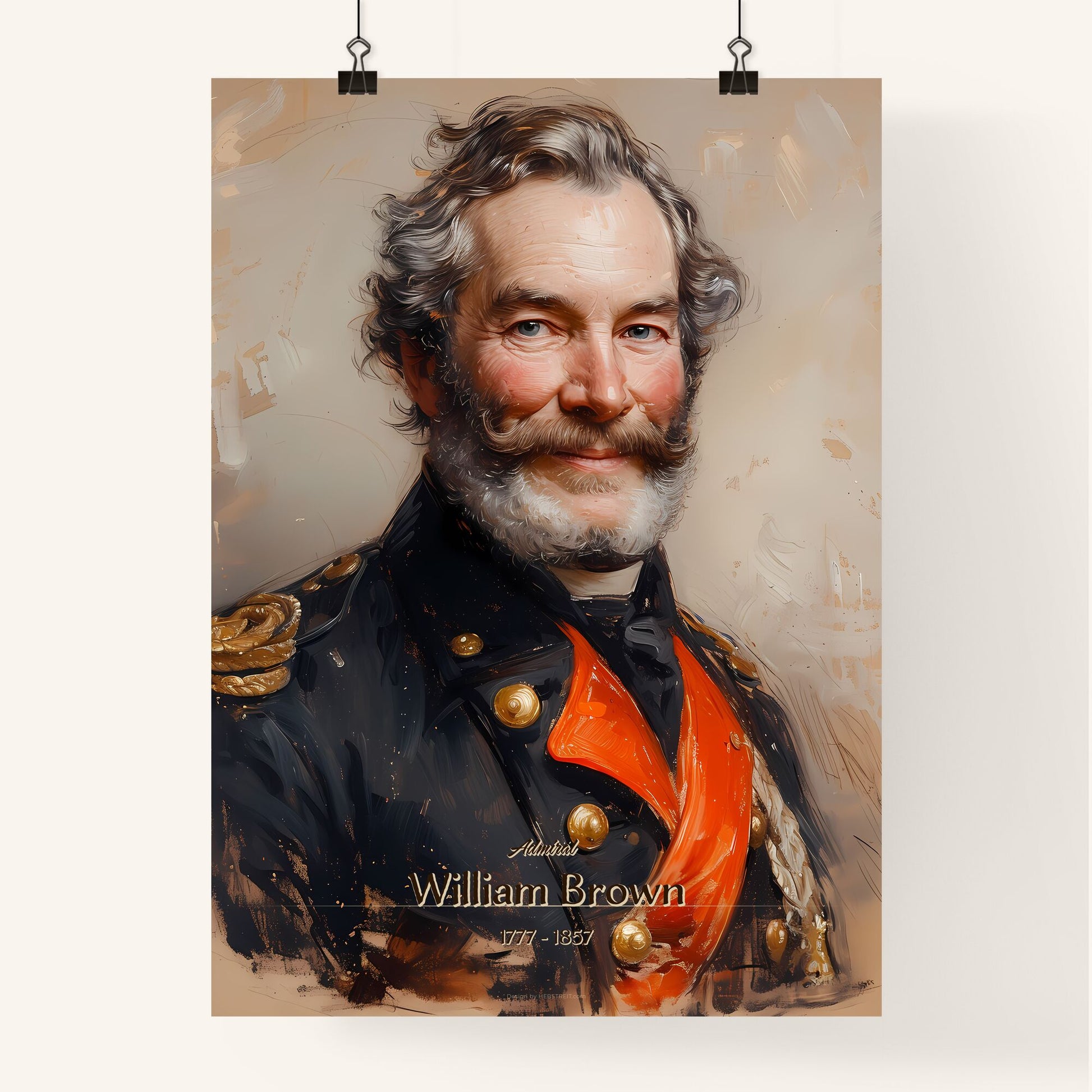 Admiral, William Brown, 1777 - 1857, A Poster of a man in a military uniform Default Title