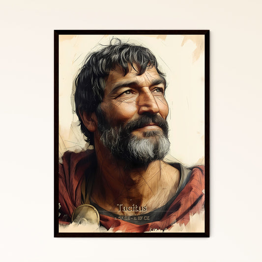 Tacitus, c. 57 CE - c. 117 CE, A Poster of a man with a beard and a red robe Default Title