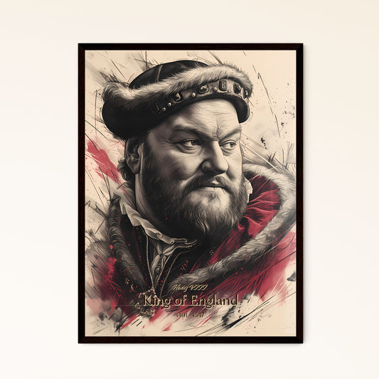Henry VIII, King of England, 1491 - 1547, A Poster of a man with a beard wearing a hat Default Title