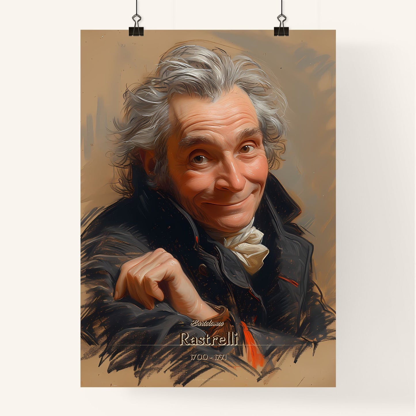 Bartolomeo, Rastrelli, 1700 - 1771, A Poster of a man with grey hair and a black coat Default Title