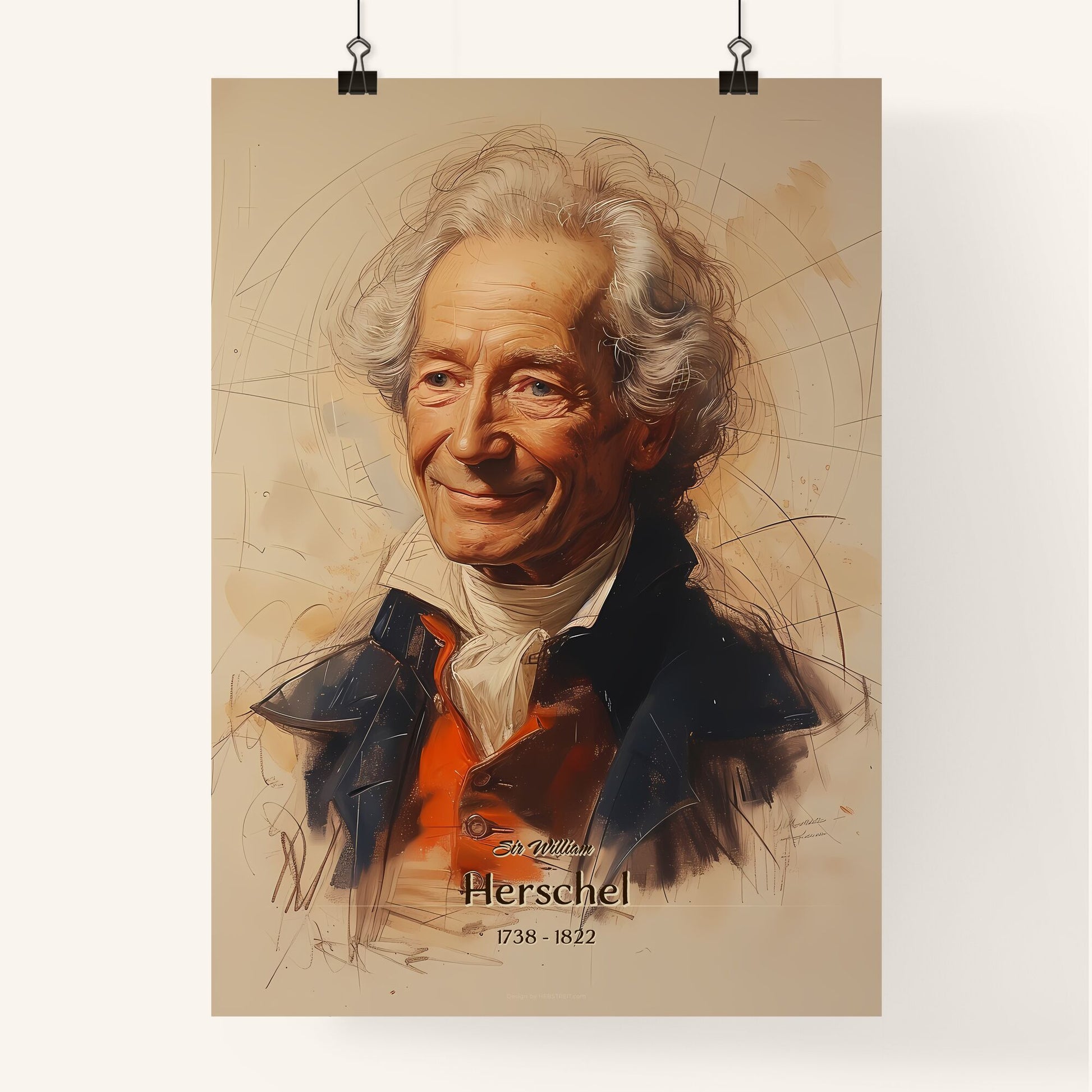 Sir William, Herschel, 1738 - 1822, A Poster of a painting of a man Default Title