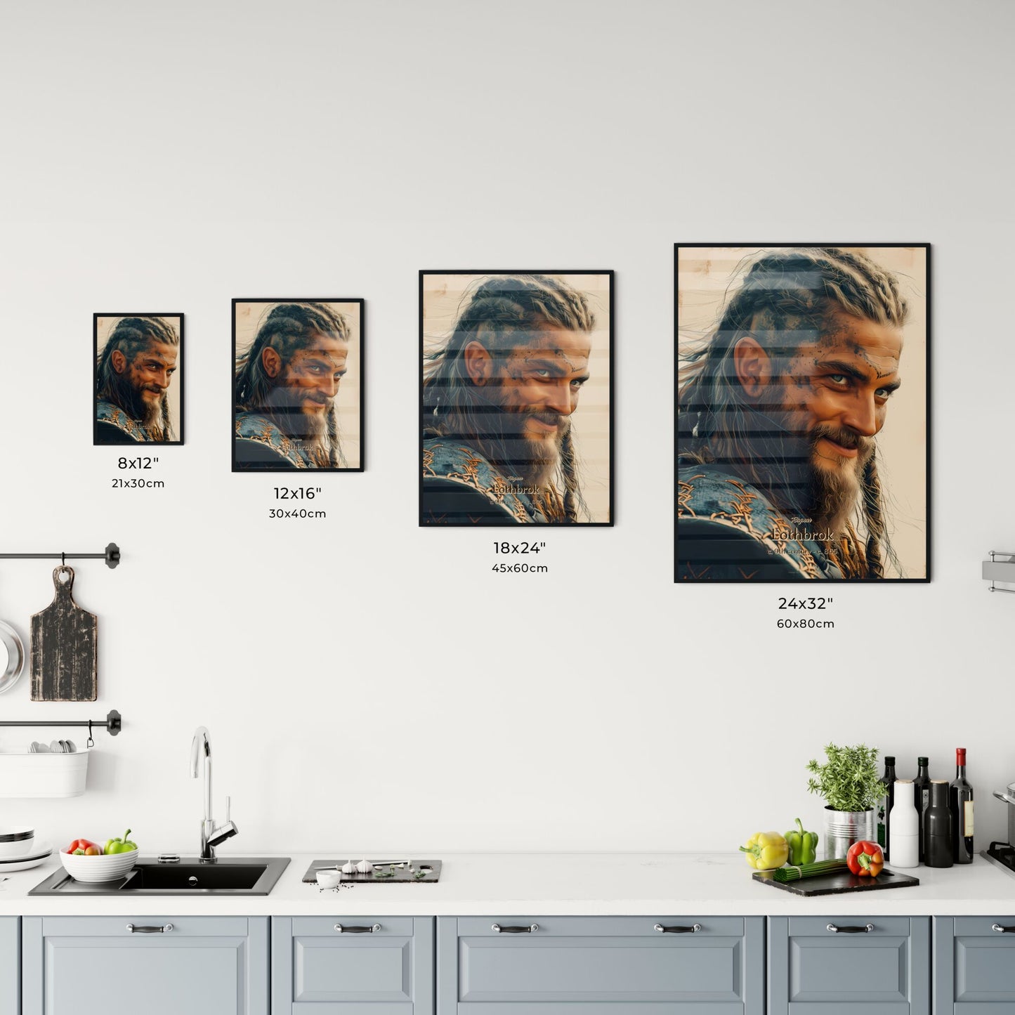 Ragnar, Lothbrok, c. 9th century - c. 865, A Poster of a man with braided hair and beard Default Title