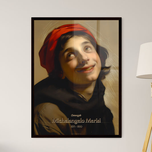 Caravaggio, Michelangelo Merisi, 1571 - 1610, A Poster of a boy looking up with a red hat Default Title