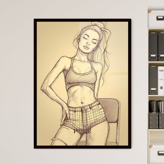 posing, A Poster of a drawing of a woman Default Title