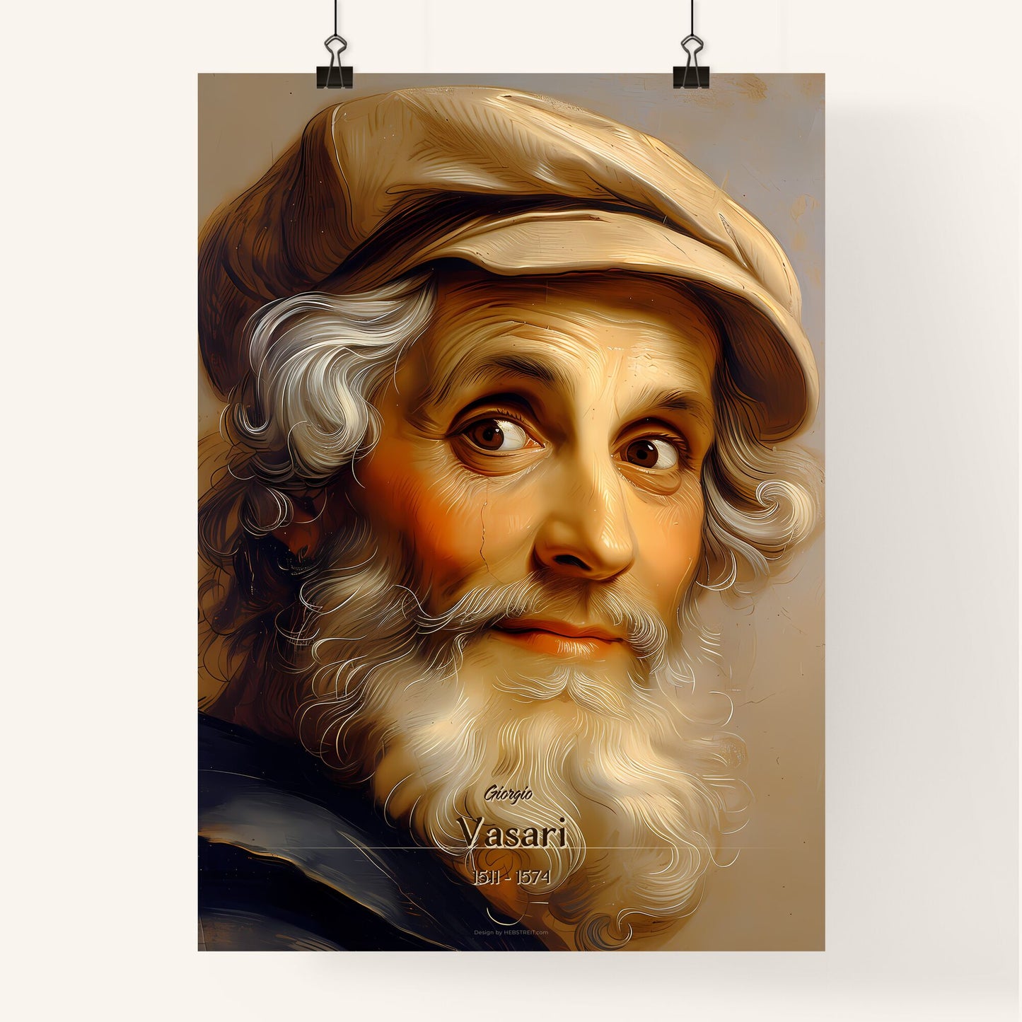 Giorgio, Vasari, 1511 - 1574, A Poster of a painting of a man with a hat Default Title