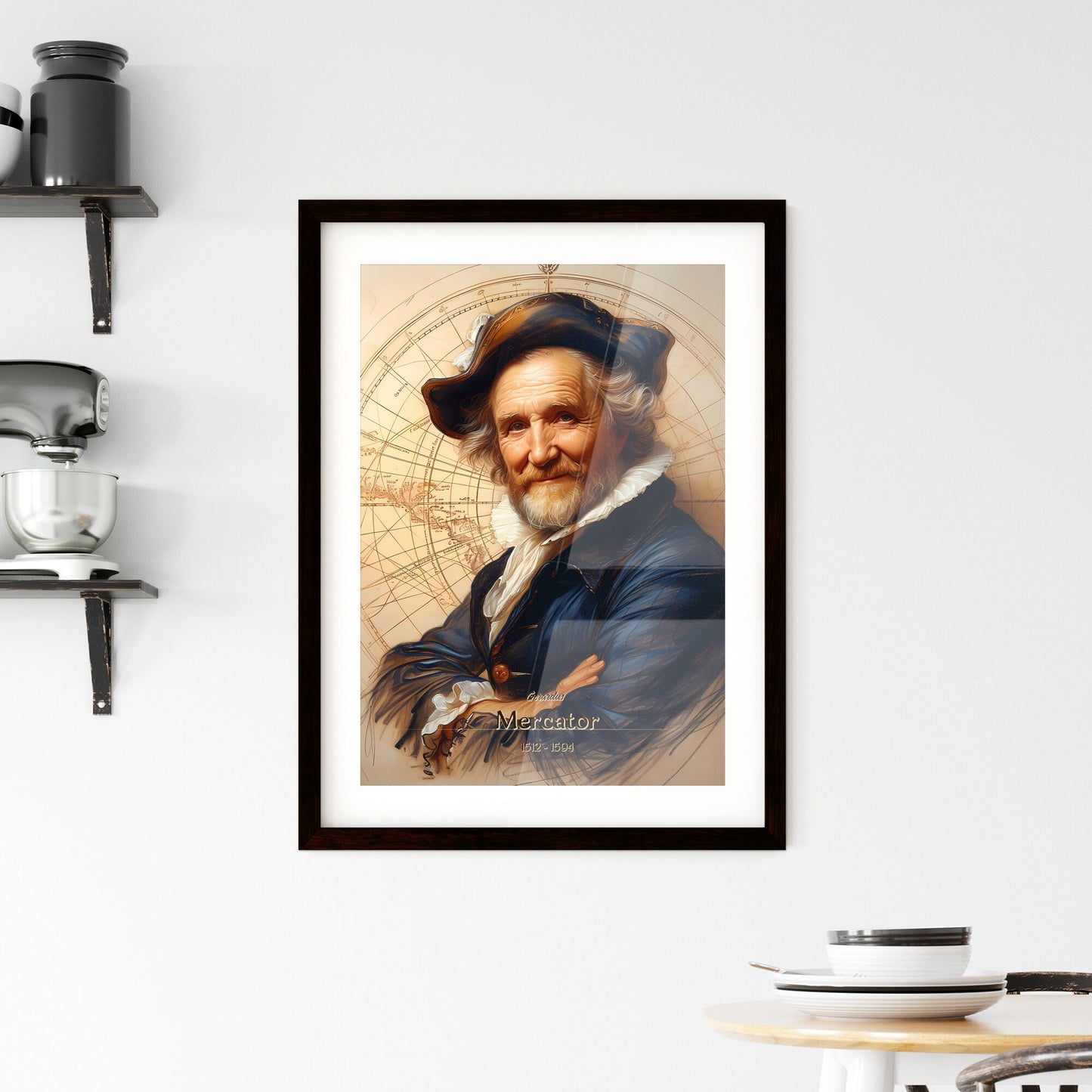 Gerardus, Mercator, 1512 - 1594, A Poster of a man with a hat and blue coat Default Title