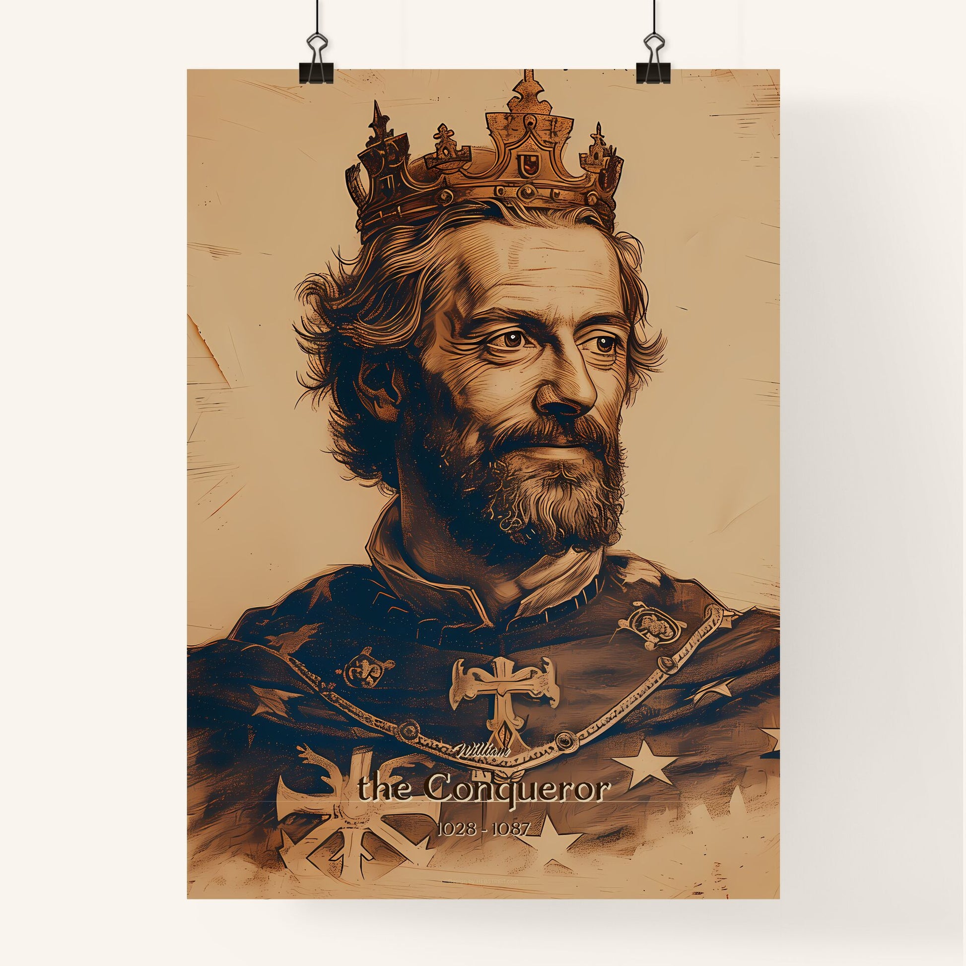 William, the Conqueror, 1028 - 1087, A Poster of a man wearing a crown Default Title