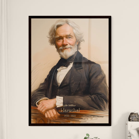 Sir William, Herschel, 1738 - 1822, A Poster of a man with white hair and beard wearing a suit Default Title