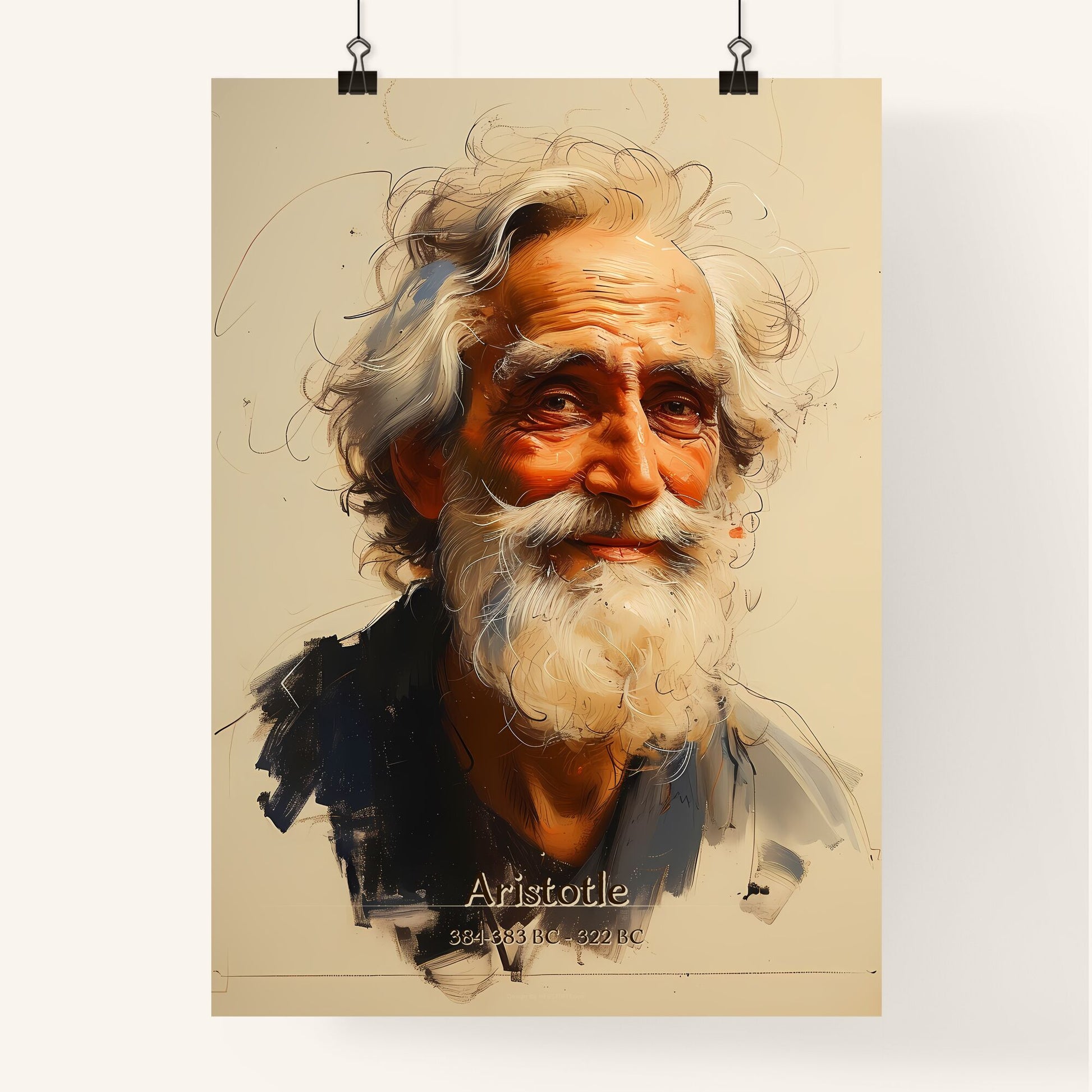Aristotle, 384-383 BC - 322 BC, A Poster of a painting of a man with a beard Default Title