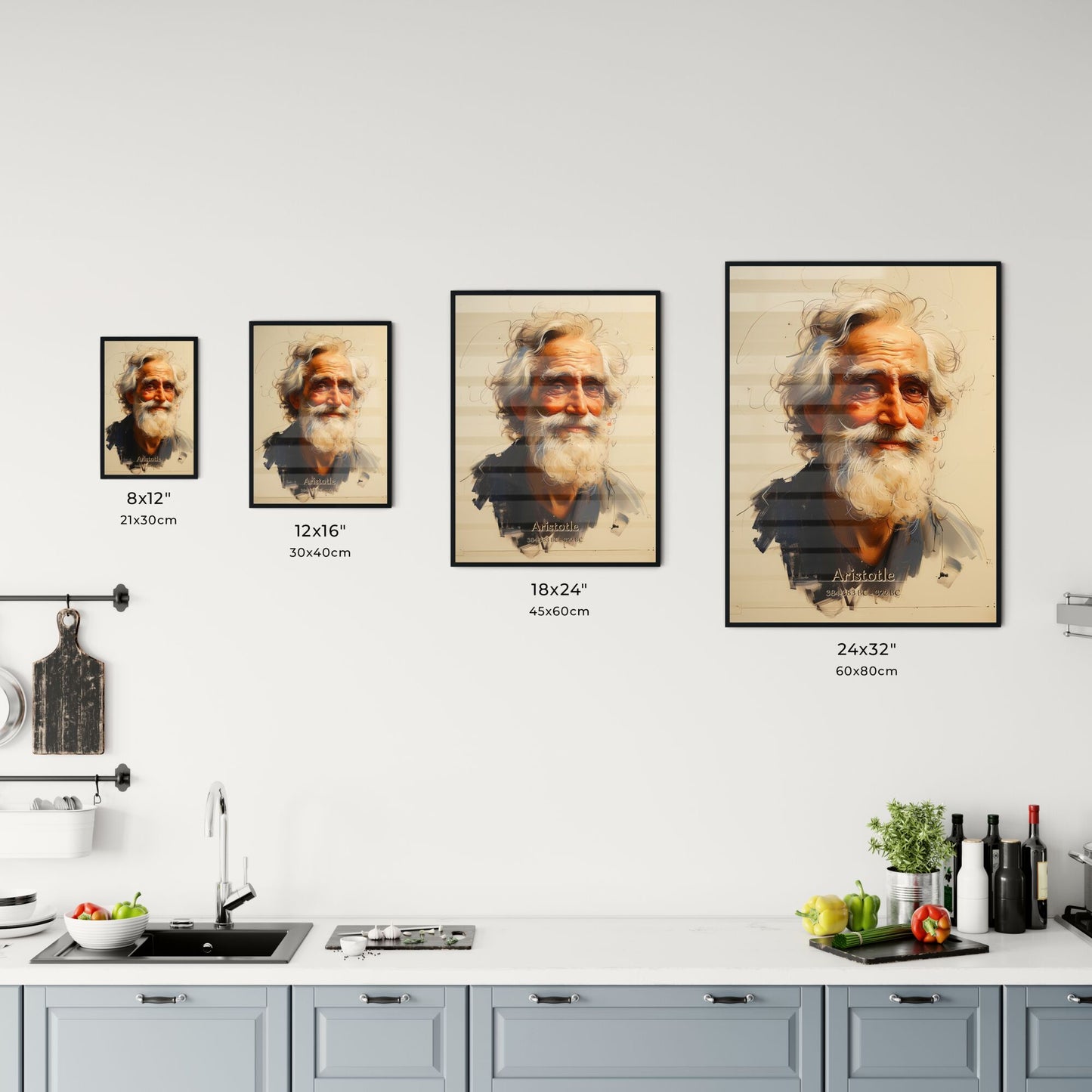 Aristotle, 384-383 BC - 322 BC, A Poster of a painting of a man with a beard Default Title