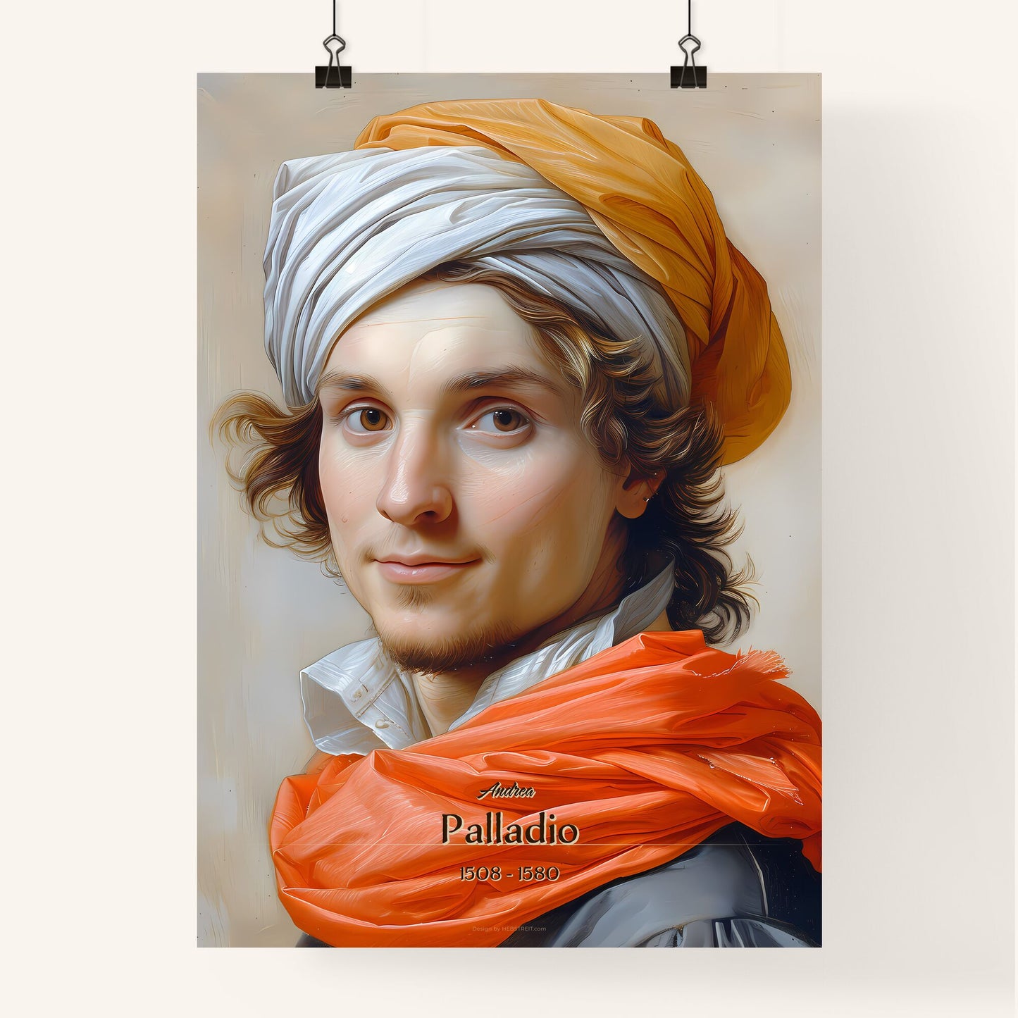 Andrea, Palladio, 1508 - 1580, A Poster of a man with a turban and a scarf Default Title
