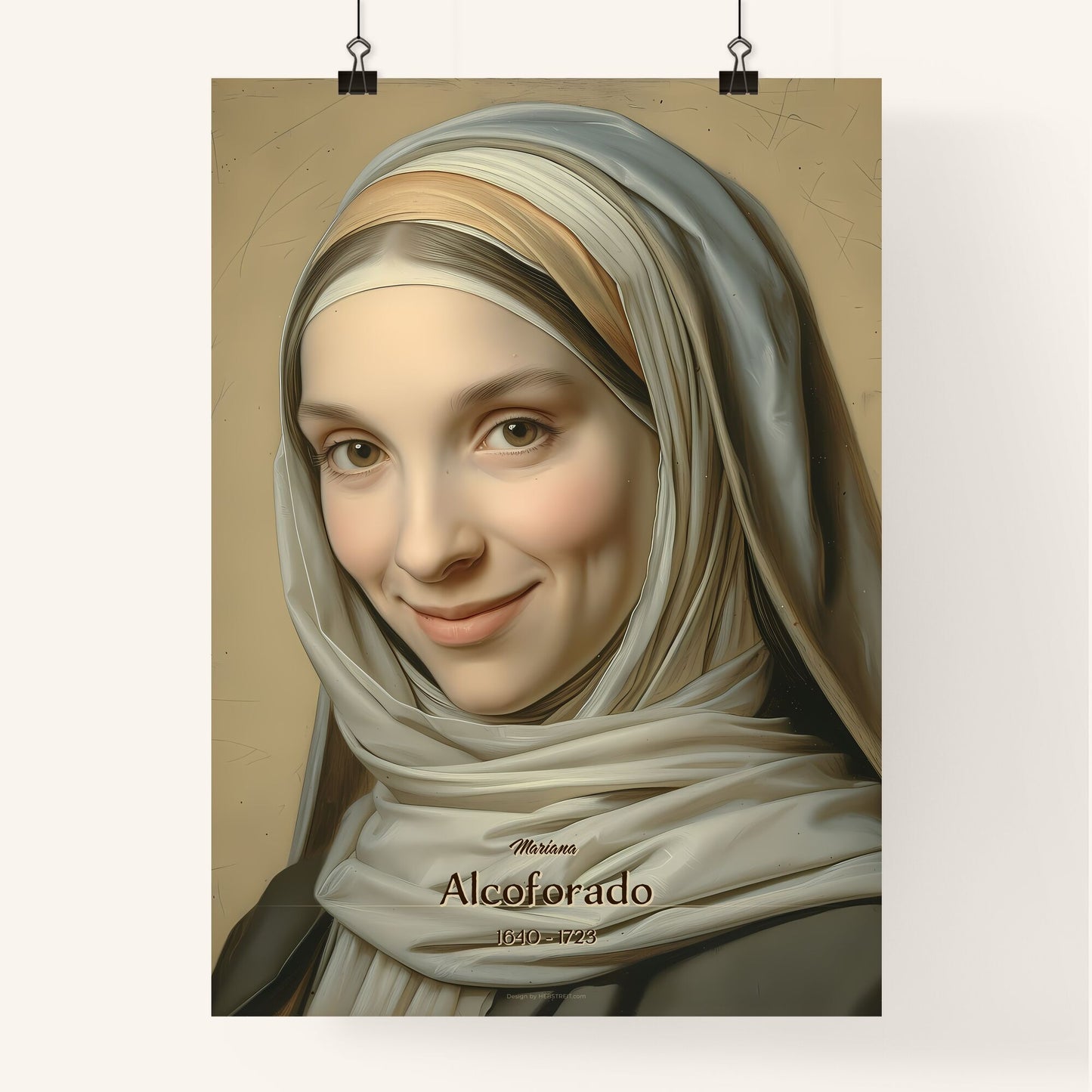 Mariana, Alcoforado, 1640 - 1723, A Poster of a woman wearing a head scarf Default Title
