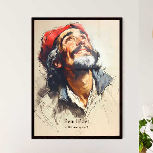 The, Pearl Poet, c. 14th century - N/A, A Poster of a man with a beard and red hat looking up Default Title