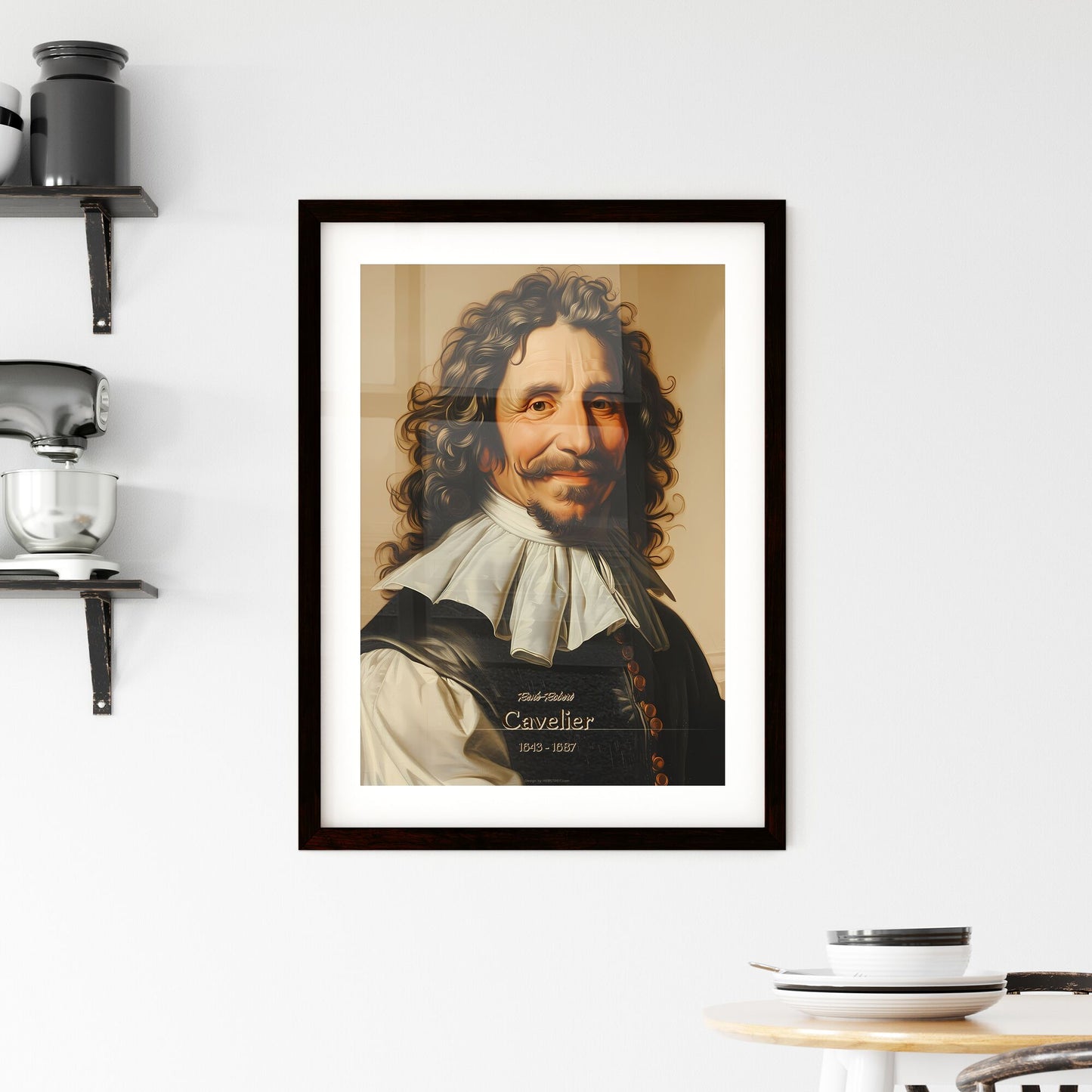 René-Robert, Cavelier, 1643 - 1687, A Poster of a man with long curly hair and a beard Default Title