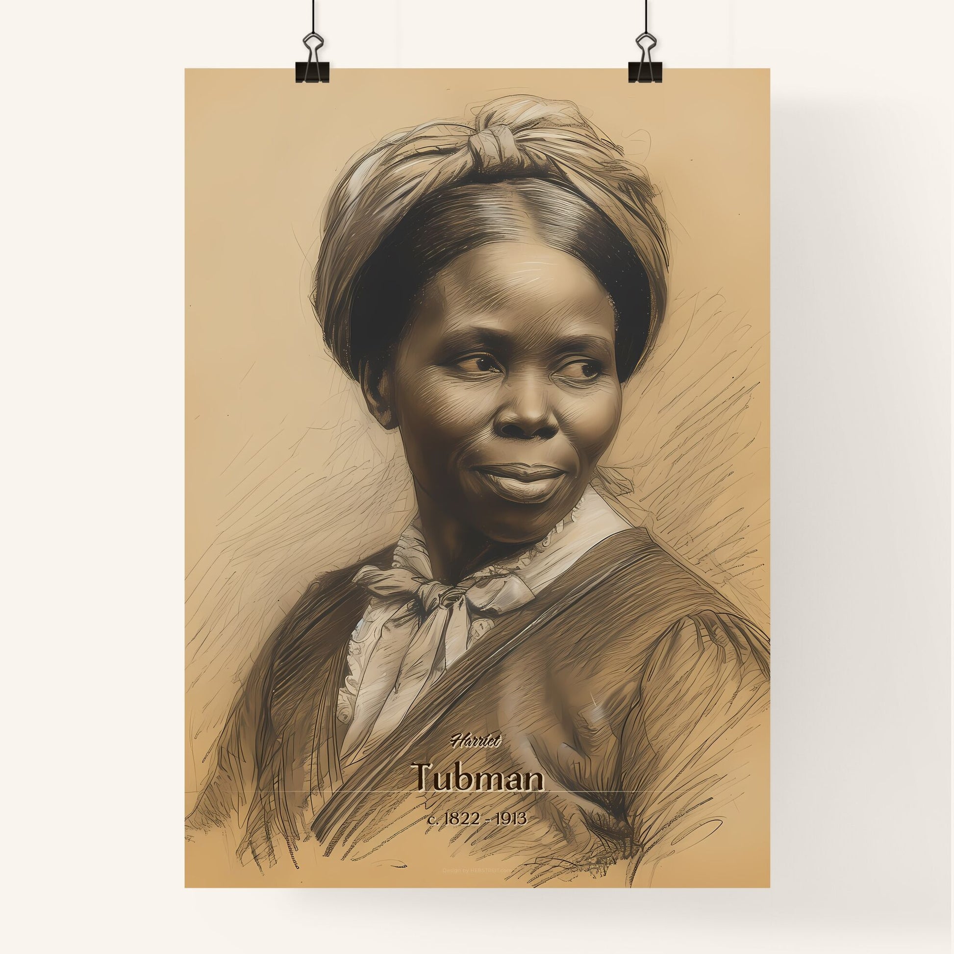 Harriet, Tubman, c. 1822 - 1913, A Poster of a drawing of a woman Default Title