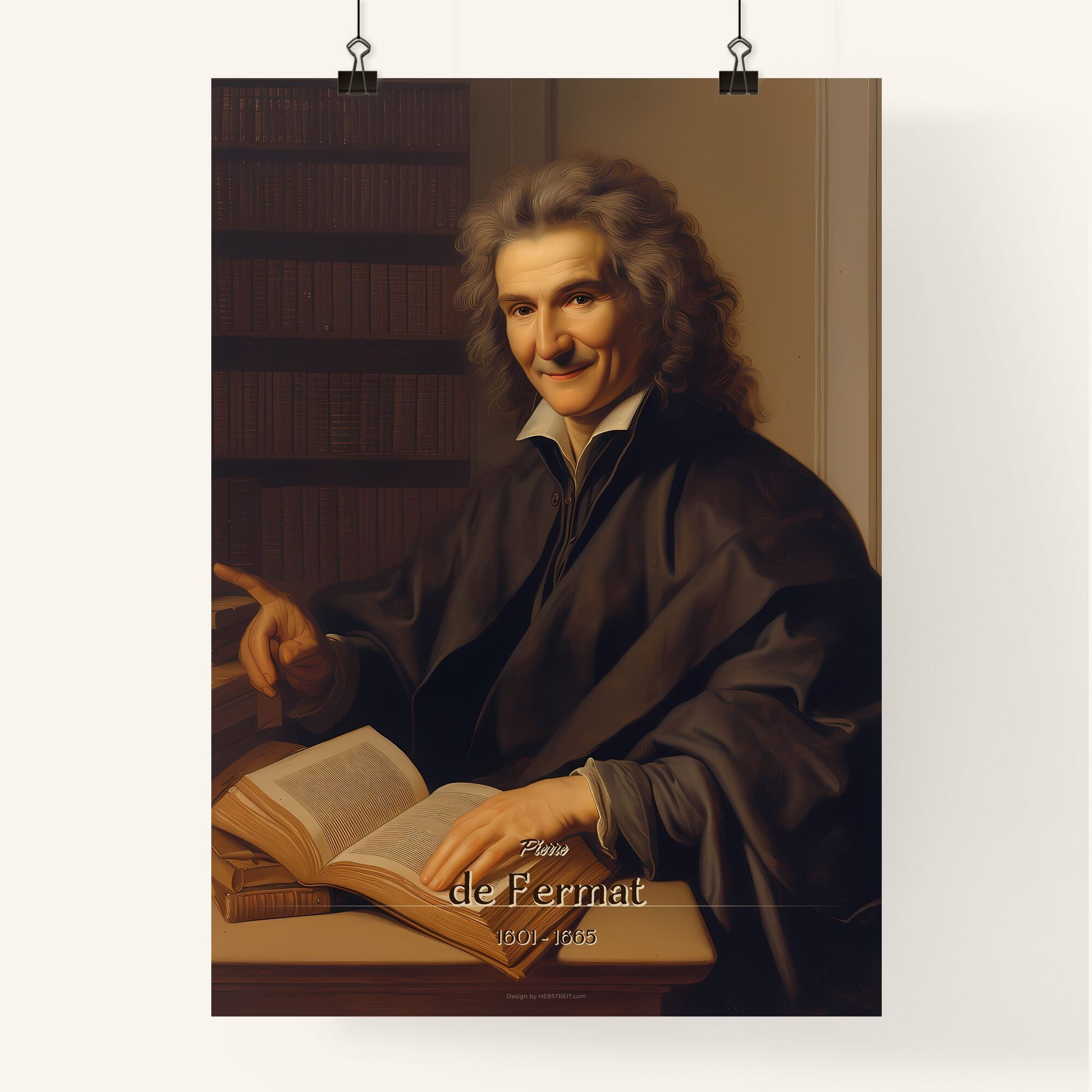 Pierre, de Fermat, 1601 - 1665, A Poster of a man in a robe pointing at a book Default Title