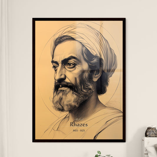 Al-Razi, Rhazes, 865 - 925, A Poster of a drawing of a bearded man Default Title