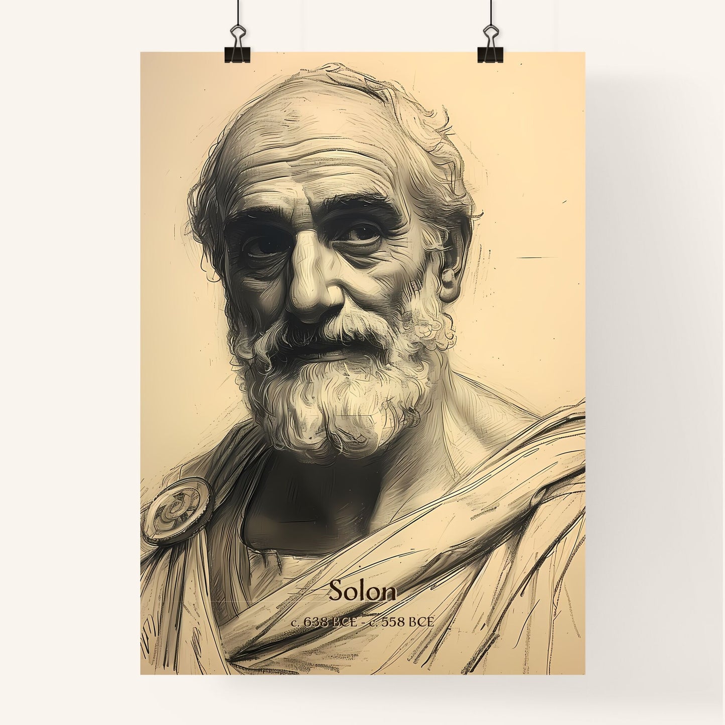 Solon, c. 638 BCE - c. 558 BCE, A Poster of a man with a beard Default Title