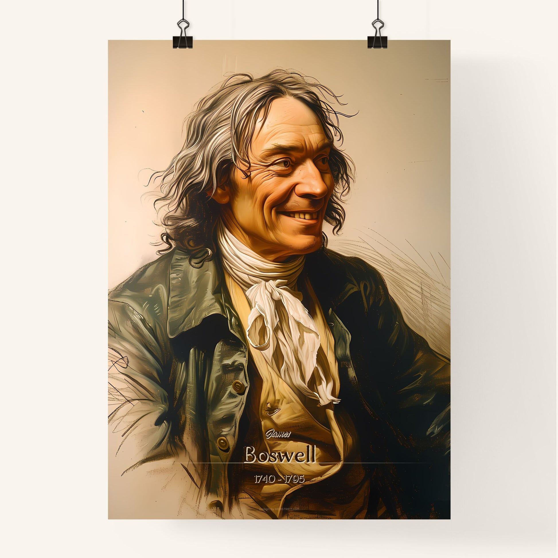 James, Boswell, 1740 - 1795, A Poster of a man with long hair and a scarf smiling Default Title