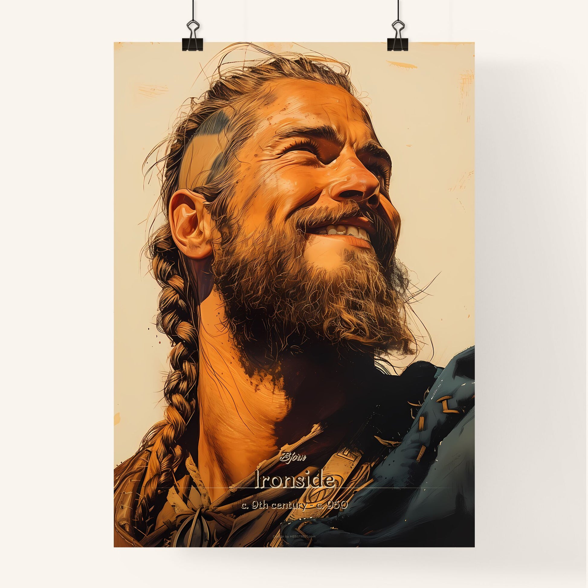 Bjorn, Ironside, c. 9th century - c. 950, A Poster of a man with a beard and braided hair Default Title