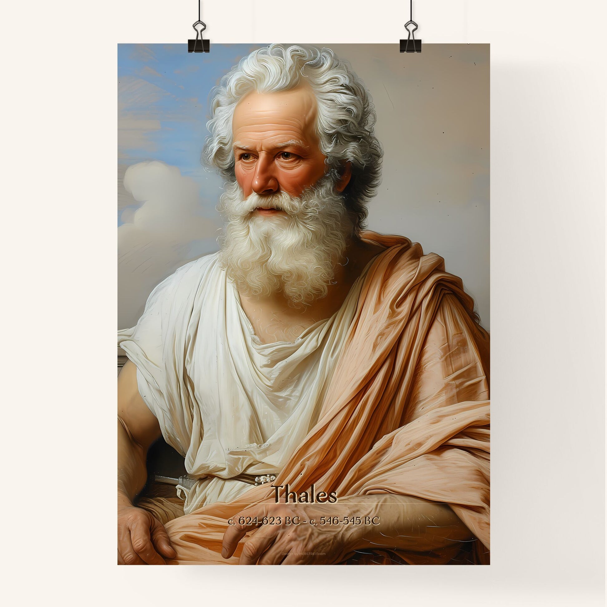 Thales, c. 624-623 BC - c. 546-545 BC, A Poster of a man with a white beard Default Title