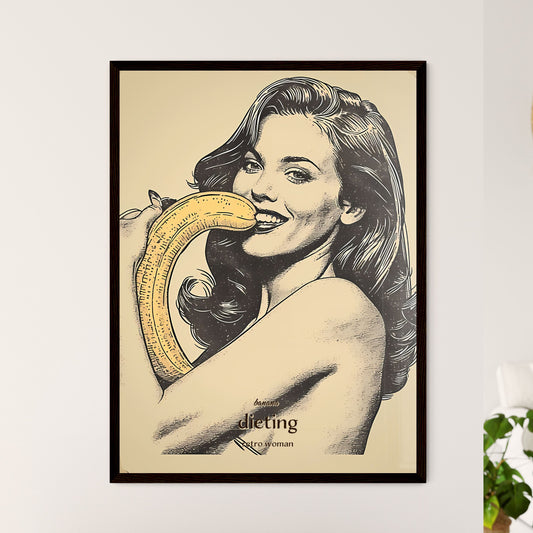 banana, dieting, retro woman, A Poster of a woman holding a banana Default Title