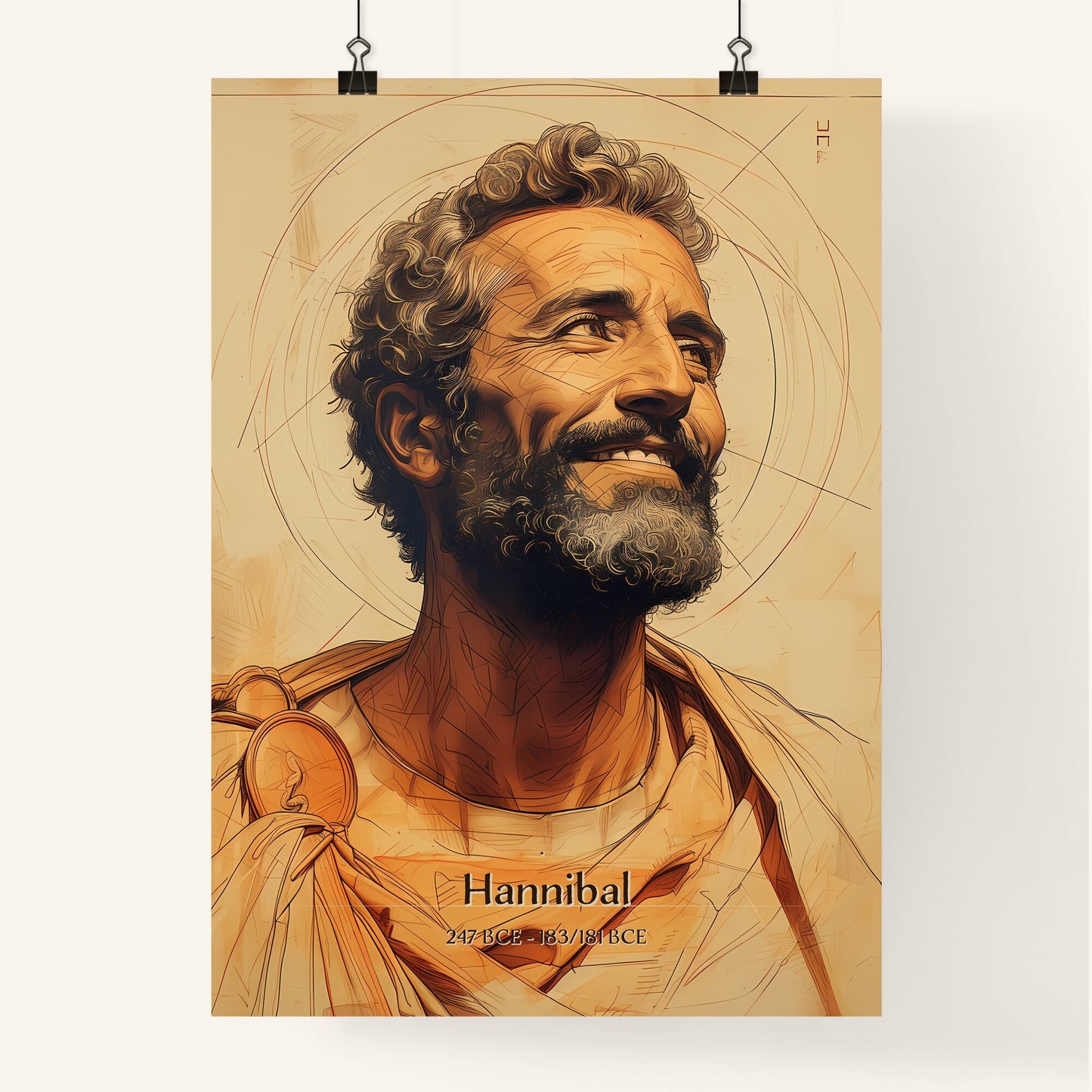 Hannibal, 247 BCE - 183/181 BCE, A Poster of a man with beard and mustache smiling Default Title