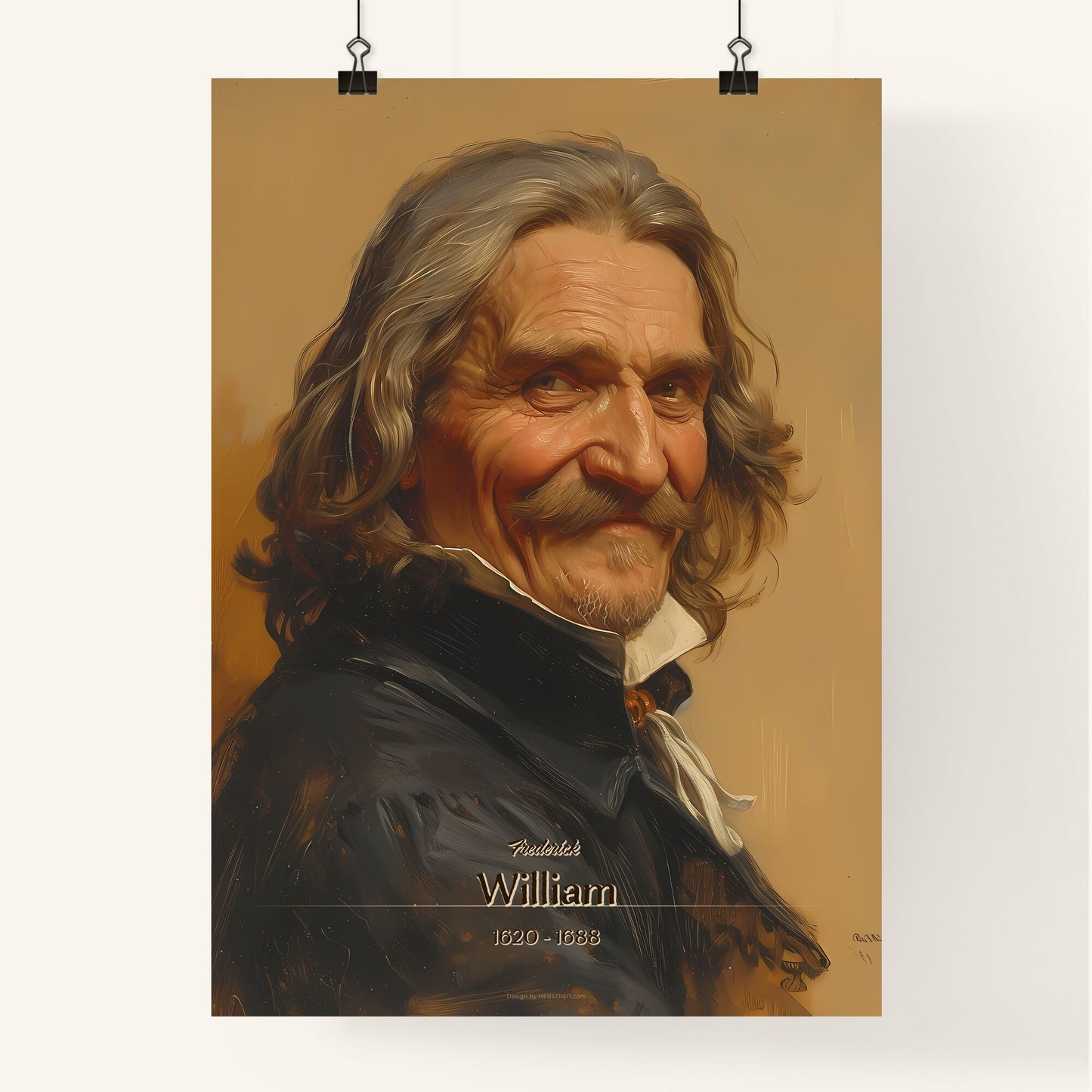 Frederick, William, 1620 - 1688, A Poster of a man with long hair and a mustache Default Title