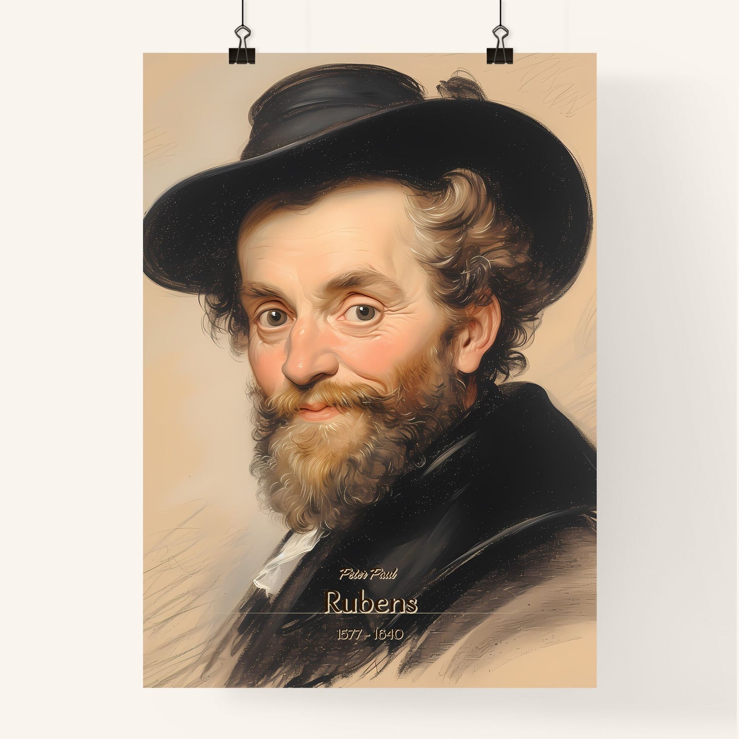 Peter Paul, Rubens, 1577 - 1640, A Poster of a man with a beard wearing a hat Default Title