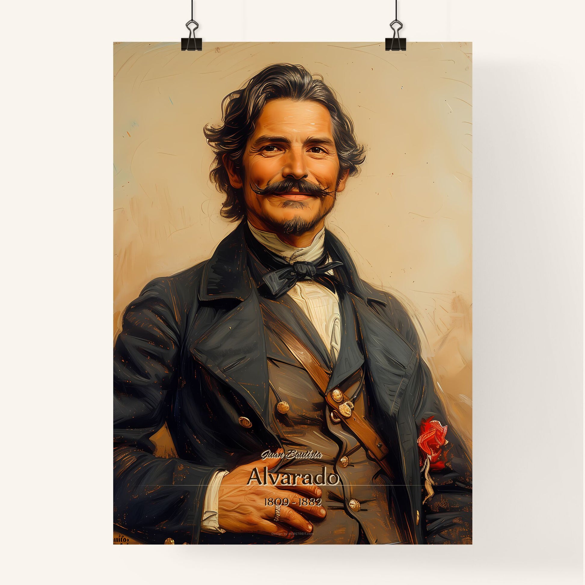 Juan Bautista, Alvarado, 1809 - 1882, A Poster of a man with a mustache and a suit Default Title