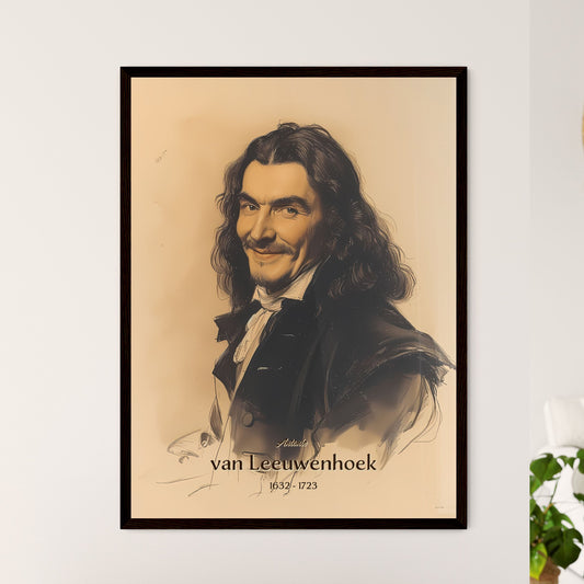 Antonie, van Leeuwenhoek, 1632 - 1723, A Poster of a man with long hair and a mustache Default Title