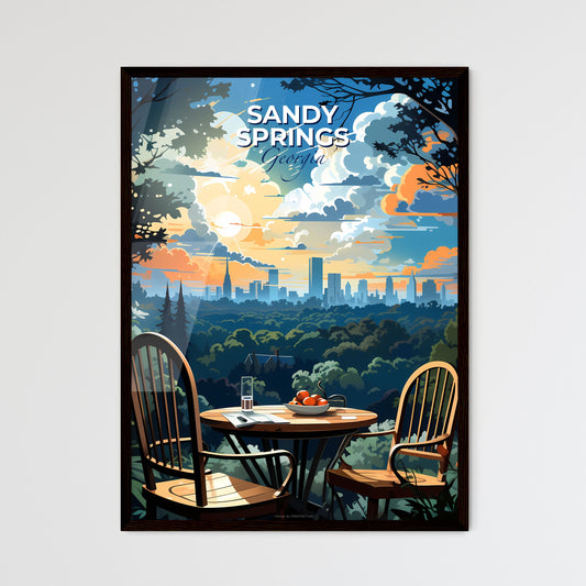 Sandy Springs, Georgia, A Poster of a table and chairs overlooking a city Default Title