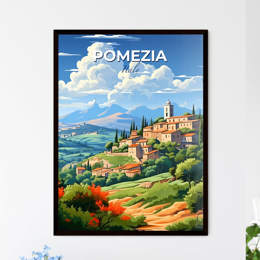 Pomezia, Italy, A Poster of a landscape with a village and trees Default Title