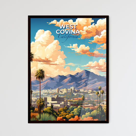 West Covina, California, A Poster of a landscape of a city with palm trees and mountains Default Title