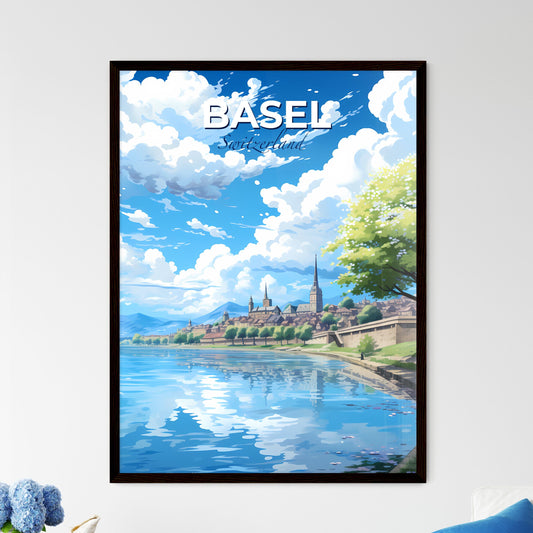 Basel, Switzerland, A Poster of a water body with a body of water and a city Default Title