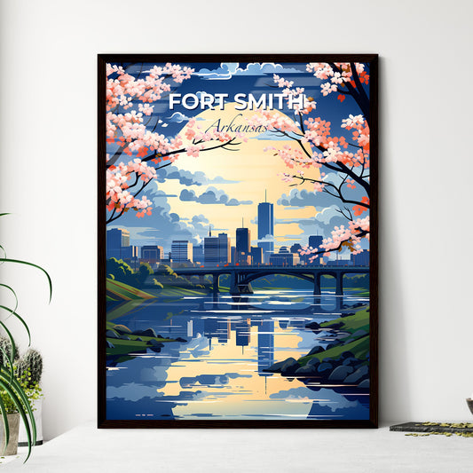 Fort Smith, Arkansas, A Poster of a river with a bridge and trees and a city in the background Default Title