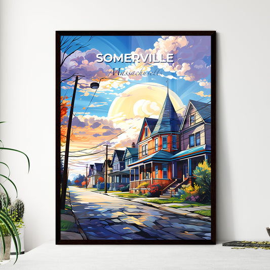 Somerville, Massachusetts, A Poster of a street with houses and trees Default Title