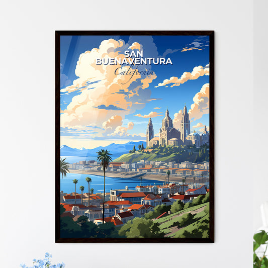 San Buenaventura, California, A Poster of a city with a castle on a hill Default Title