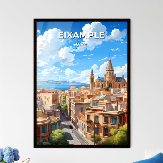 Eixample, Spain, A Poster of a city with a church and a road Default Title
